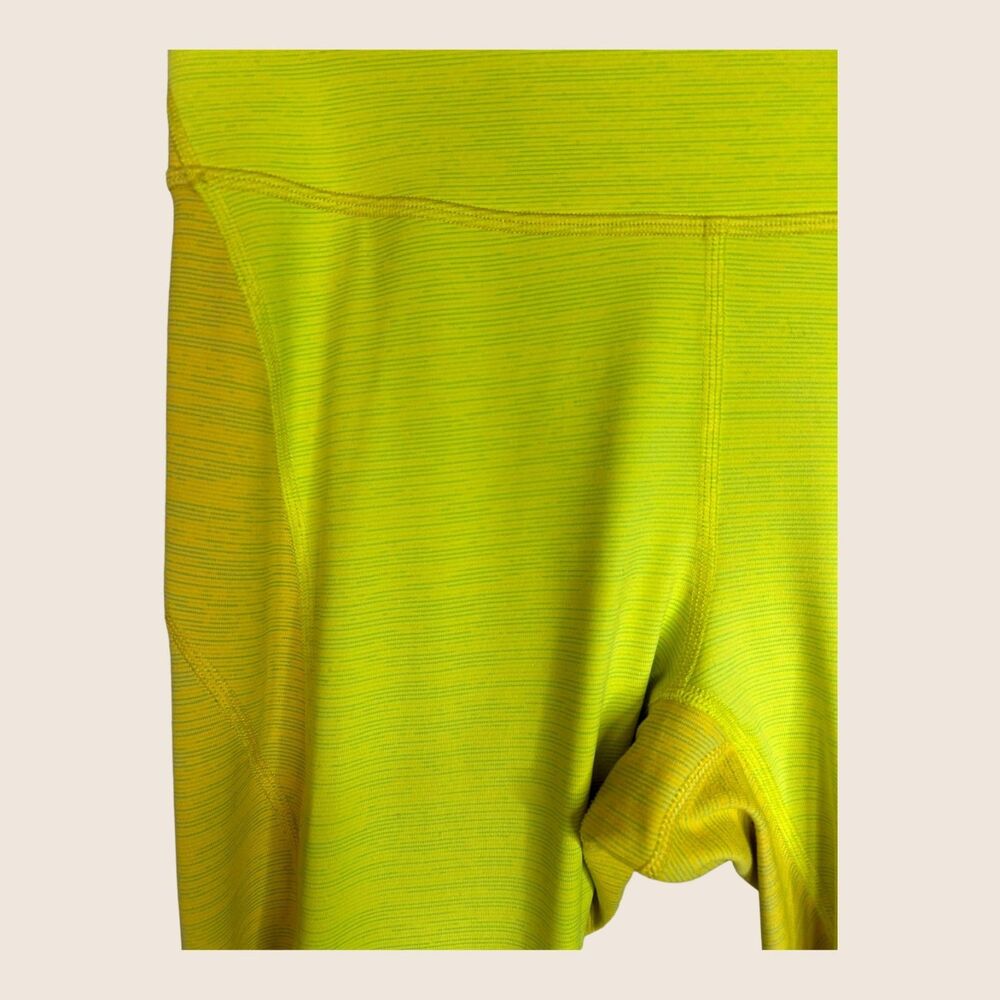 🥎 MEDIUM TECH SWEAT ZOOM 7/8 LEGGINGS NEON YELLOW COLOR BLOCK OUTDOOR VOICES - Picture 5 of 7